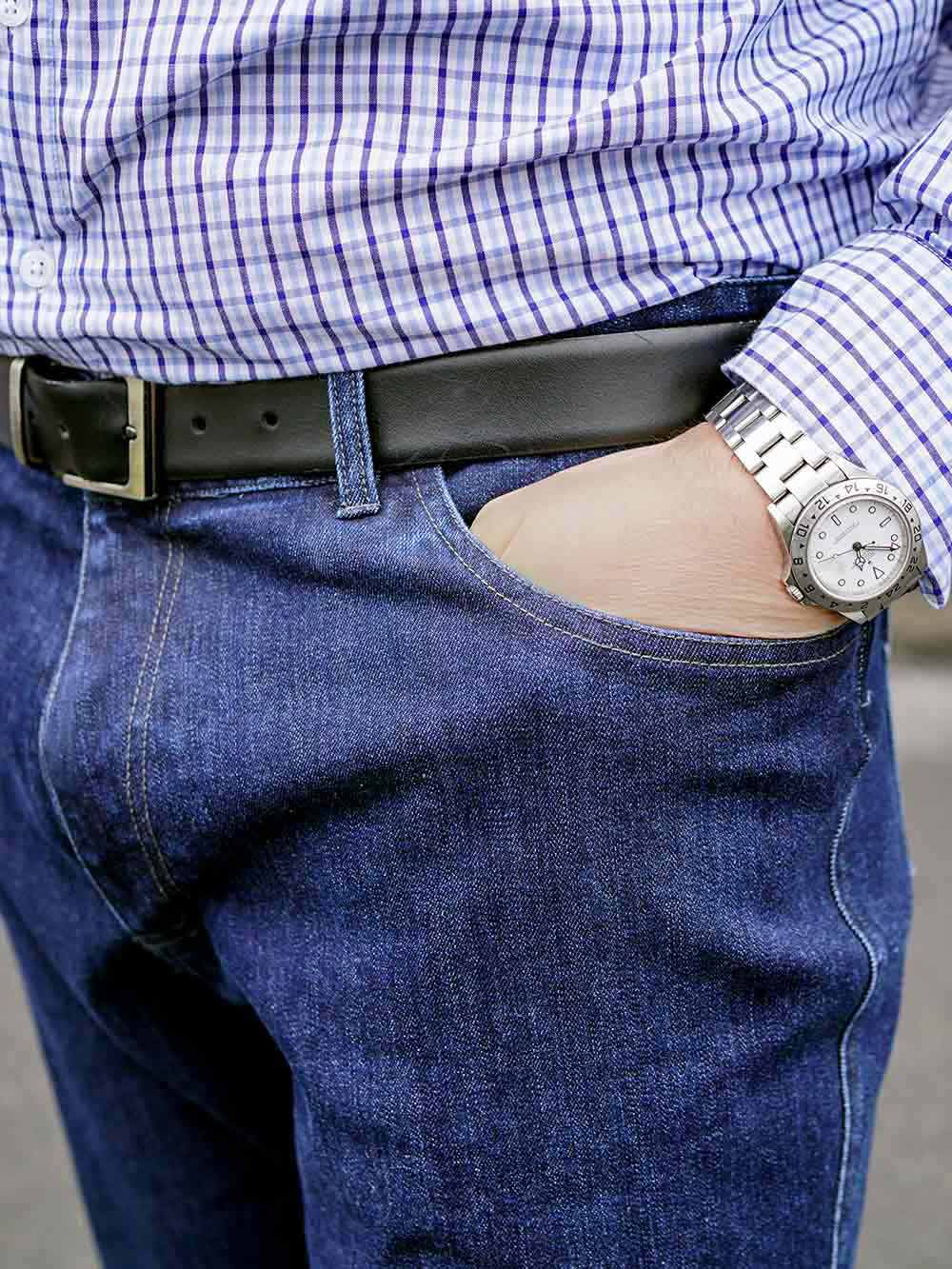 wearing pocket watch jeans